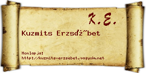 Kuzmits Erzsébet névjegykártya