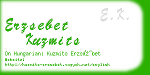 erzsebet kuzmits business card